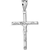Claddagh Gold Dainty Crucifix Cross Pendant in Solid Sterling Silver