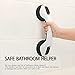 FChome Shower Wall Suction Cup Grab Bars,12 Inches Shower Handle Bar Offers Safe Grip with Strong Hold Suction Cup for Safety Grip Grab in Bathroom，Black