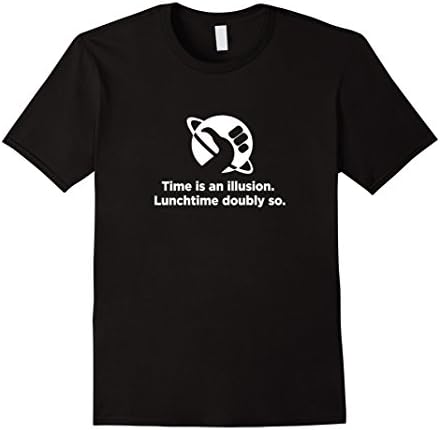 Mens Hitchhiker Time is an illusion Lunchtime doubly so shirt XL Black