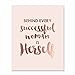 Behind Every Successful Woman Is Herself Rose Gold Foil Print Small Poster Boss Lady Chic Girly Office Decor Pink Wall Art 5 inches x 7 inches B33