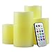 Flameless LED Illumicandle - 4 Nonflammable Wax Battery Operated Pillar Electric Candles - Multi Function Remote Control with Timer - Color Changing / Light Mode Options - Unscented Safe Indoor Candle