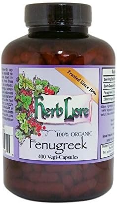 Herb Lore Organic Fenugreek Capsules 400 Capsules - Natural Supplement to Increase Breast Milk Supply While Breastfeeding by Herb Lore