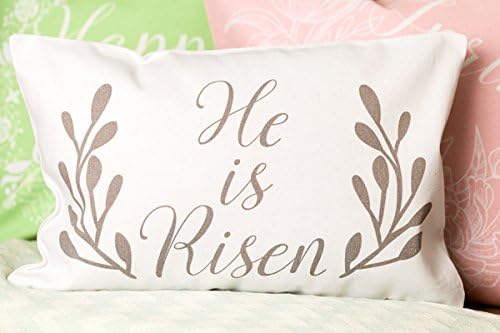 Easter Pillow Covers Pillow Cases Throw Pillows Christian Holiday Display Canvas Sofa Cushions (17" x 17") &amp; (12" x 18") INCH … (He is Risen (12x18"))