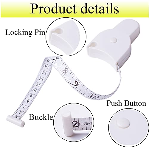 TACVEL 4 Pack Tape Measure Set, Soft Tape, White Retractable Double Scales Rulers, Waist Body Tape, for Fabric Sewing Tailor Cloth Home Craft Measurements Body Measure