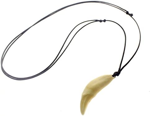 ZONGAO Wolf Necklace &amp; Real Coyote Tooth Pendant Wax rope necklace NEW