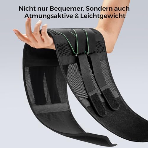 FREETOO Back Support Belt with 7 Metal Supports, Comfortable Back Brace for Men and Women with Removable 3D Lumbar Pad for Lower Back, LWS, Breathable Back Strap for Work and Sports