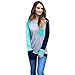 KuoShun Clearance Women Girls Fashion Autumn Winter Long Sleeve Stitching Crew Neck Sweatshirt
