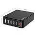 WAWO 35W 6 Port, 1 Qualcomm 2.0 Quick Charge Port Smart USB Wall Charger - Black