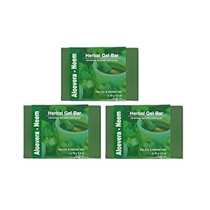 Jain Aloe Vera Neem Herbal Soap 75g (Pack of 3) Ayurvedic for Acne