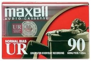 Maxell UR90/100 90-Minute Blank Audiocassette Tape, Normal Bias (Master case of 100)
