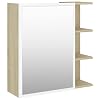 vidaXL-Armario-Espejo-de-Bano-Inodoro-Aseo-Muebles-Mobiliario-Almacenamiento-Estante-Decoracion-Adorno-Aglomerado-Blanco