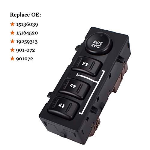 901072 4WD Wheel Drive Switch 4x4 Transfer Case Button for Chevy Silverado, Suburban, Avalanche