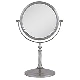 Zadro VAN45 Two-Sided Vanity Swivel Mirror, Satin Nickel, 1X-5X