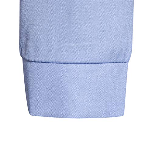 KLGDA Mens Long Sleeve Shirt Cotton Linen Beach Yoga Loose Fit V-Neck Tops Blouse Blue