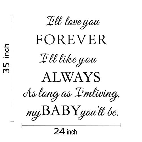 I Ll Love You Forever Art Quotes Words Design Wall Decal Sticker Inspirational Saying Wallpaper Home Decor For Living Room Pricepulse