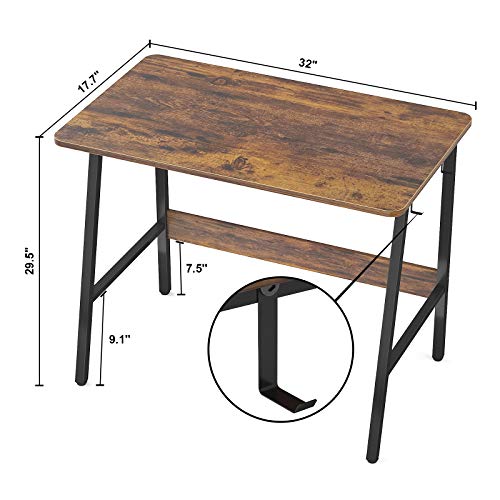 Armocity Small Computer Desk Industrial Writing Desk Table with Iron