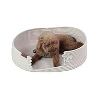 ICEBLUE HD Pet Beds Cotton Rope Dog Bed Pet Baskets for Dog Cats Toys Storage Oval Shape