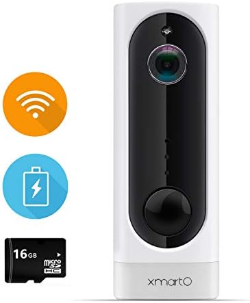 xmartO WiFi Camera for Home Security, Baby Monitor, Pet Camera, Rechargeable Battery Operated, Motion Detection, 2 Way Audio, Night Vision, 16GB Storage