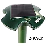 Solar Powered Ultrasonic Repeller For Moles, Rodents, Snakes, Rats, Gophers, Mice, Outdoor for Lawn Garden Farm, Waterproof, Pest Control Repellent, Pack of 2, Vole Chaser, Trap, Plague Deterrent