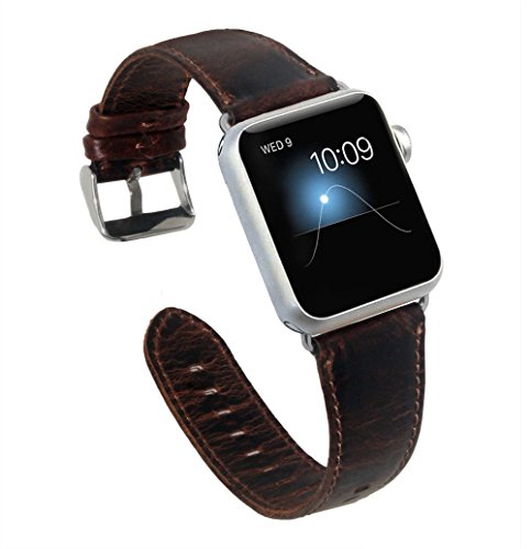 UPC 737590763762, KADES Genuine Leather Apple Watch Band 42mm Wristband with Retro Crazy Horse Texture for iWatch All Version (CH, Coffee)