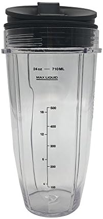 Joystar 24 oz Tritan Cups with Sip & Seal Lids. Compatible with Nutri Ninja BL455/BL482/BL490/BL640/BL680 Auto IQ Series Blenders/Ninja Chef High-Speed BlenderCT800C/CT805/CT810/CT810C/CT815A/CT815C