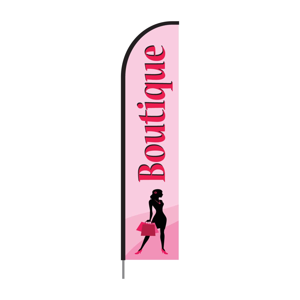 Photo 1 of Boutique Shop Feather Flag Kit w/Pole and Ground Stake Outdoor Advertising Banner Swooper Flag, 15ft