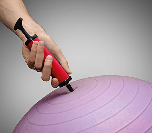 Ball Pump for Exercise Ball - Needle Kit Inflates Any Gym Yoga Ball Pump - Small Beach Ball Pump Kit - Ballon Pump 8 inch - Rubber Medicine Ball Pump Adaptor - Air Pump Hose Extension Schrader Tire