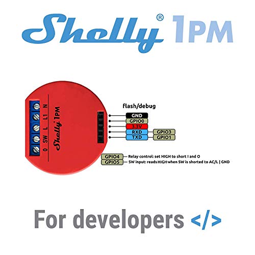 Shelly 1 One PM Smart Relay Switch WiFi Open Source Wireless Home Automation iOS Android Application (4 Pack) - Thumbnail 4