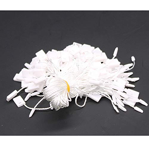7" 1000 Pcs Hang Tag Nylon White String Snap Lock Pin Loop Fastener Hook Ties White Hang Tag String with Push Locker String Snap Lock White Tag Strings
