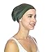 Grace Eleyae GE | Satin Lined Sleep Cap Slap Silky Sleeping Stylish Beanie Hat Premium Quality Head Cover for Curly Hair Women Soft & Smooth Sleep Caps (Olive Green)