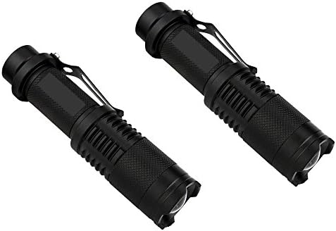 Tactical Military LED Flashlight 2 Pack,3 Mode Zoomable Brighest Cree T6 Handheld 300LM Waterproof Light Torch by Goldenguy (2 PACK)