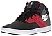 DC Men's Frequency High Skate Shoe, Black/Grey/Red, 7.5 D US