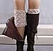 Bestjybt Womens Short Boots Socks Crochet Knitted Boot Cuffs Leg Warmers Socks, Beige