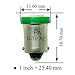 PA LED 10PCS #1893 #44 #47 #756 #1847 BA9S 1SMD LED Bayonet Pinball Machine Light Bulb Green-6.3V