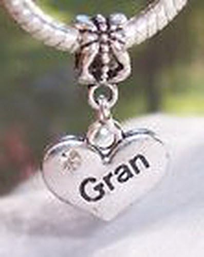 Blazers Jewelry 1985 Gran Heart Grandmother Grandmom Gift Dangle Bead fits European Charm Bracelets