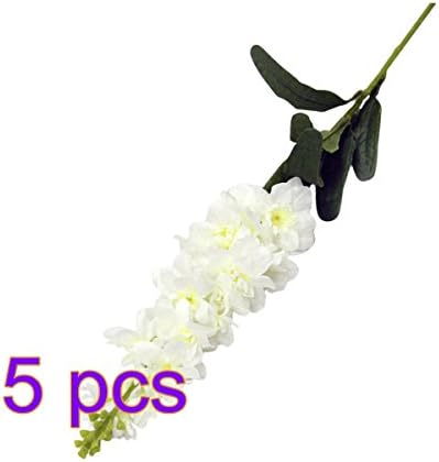 HWKAIZ Artificial Flower Plastic Fake Simulation Flowers Violet Hyacinth Flower for Offices Home Wedding Party Decor size 5 pcs 93cm (White)