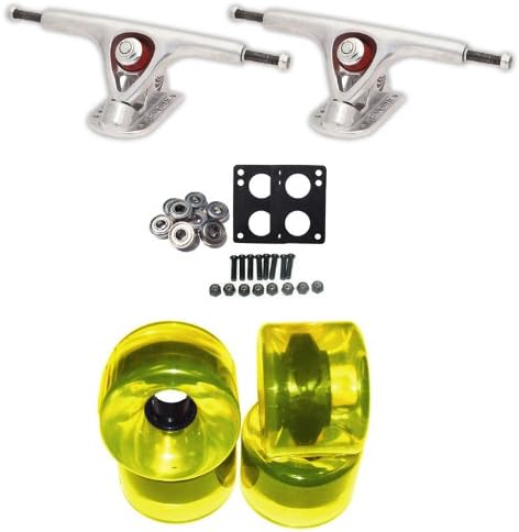 COMBO PARIS TRUCKS YELLOW WHEELS BEARINGS DROP THROUGH LONGBOARD SKATEBOARD THRU