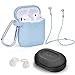 Airpods Accessories Set, Filoto Airpods Waterproof Silicone Case Cover with Keychain/Strap/Earhooks/Accessories Storage Travel Box for Apple Airpod 2&1(Light Blue) primary