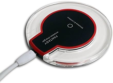 WARMAG Fantasy Qi Standard Wireless Charging Pad for Samsung Galaxy S3/S4/S5/S6/Note2/Note3/Note4/iPhone 5/5s/6/6 Plus (Black with Red with Transparent body)