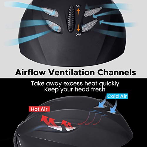 MOHOO Ski Helmet, Snowboard Helmet - Goggles Compatible, Adjustable Venting, Removable Liner and Ear Pads, Lightweight Black Safety-Certified Snow Sports Helmet for Men, Women
