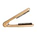Vktech DIY Salon Hairdressing Hair Straightener Wooden Anti-static Dual-Brush Comb