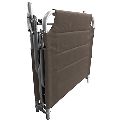 Mojawo XXL Gartenliege Sonnenliege Relaxliege Liege Aluminium mit Kissen gepolstert klappbar Taupe L200xB70xH45/95cm – Bild 3