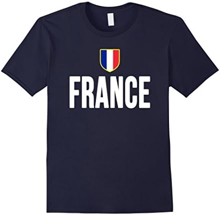 Men's FRANCE T-shirt French Pride Flag Tee Soccer Football XL Navy