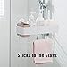 Bathroom Organizers Adhesive Shelf Storage with Towel Bar, Wall Mounted Floating Shelves Corner Suction, Shampoo Shower Caddy Rack, Pink
