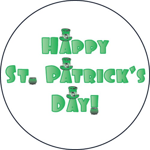 Adhesive Label 15789C 'Happy St. Patrick's Day' Teacher School Stickers, 2-1/2-Inch, Green/White, Roll of 100