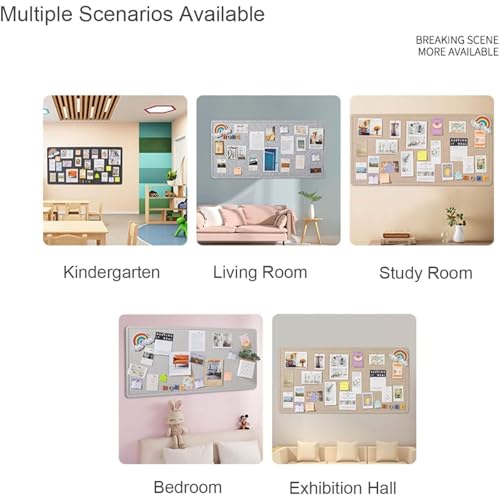 Homodoskey Foldable Large Felt Bulletin Board, 100 * 180CM Folding Cork Board Alternative, Decorative Picture Framed Display Board for School, Home, Kitchen & Office Walls (120 * 240cm)