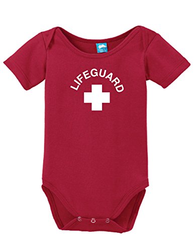 Lifeguard Printed Infant Bodysuit Baby Romper Red 6-12 Month