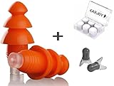 Noise Cancelling Ear Plugs By EarJoy - For sleeping swimming musicians. Earplugs sound blocking. Reusable. For concerts shooting swim sleep. Silicone base. Best sound reduction.
