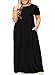 Plus Size Womens Dresses Casual Short Sleeve Loose Plain Long Maxi T Shirt Dress with Pockets
