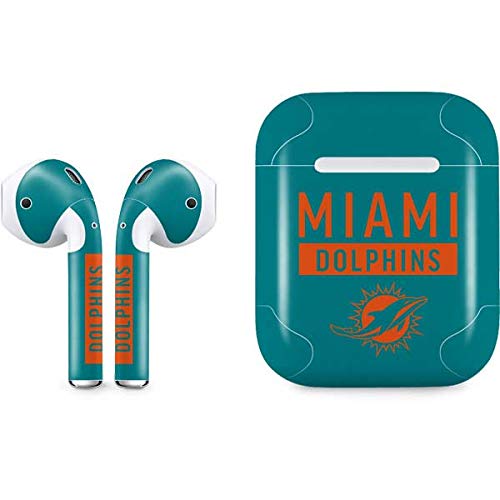 Skinit Decal Audio Skin for Apple AirPods with Lightning Charging Case - Officially Licensed NFL Miami Dolphins Teal Performance Series Design